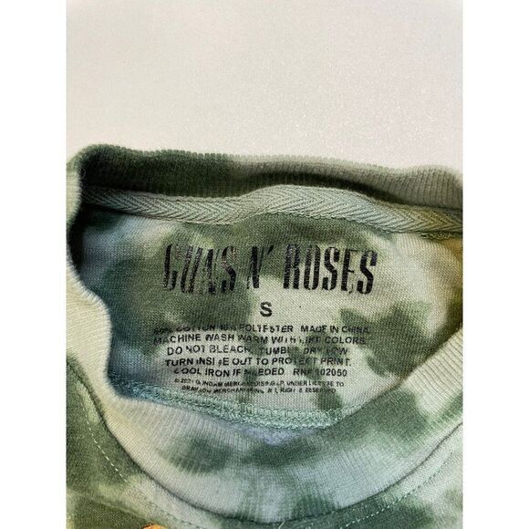 Guns N Roses Graphic Crewneck Sweatshirt Women Small Green Tie Dye Music - Picture 4 of 5